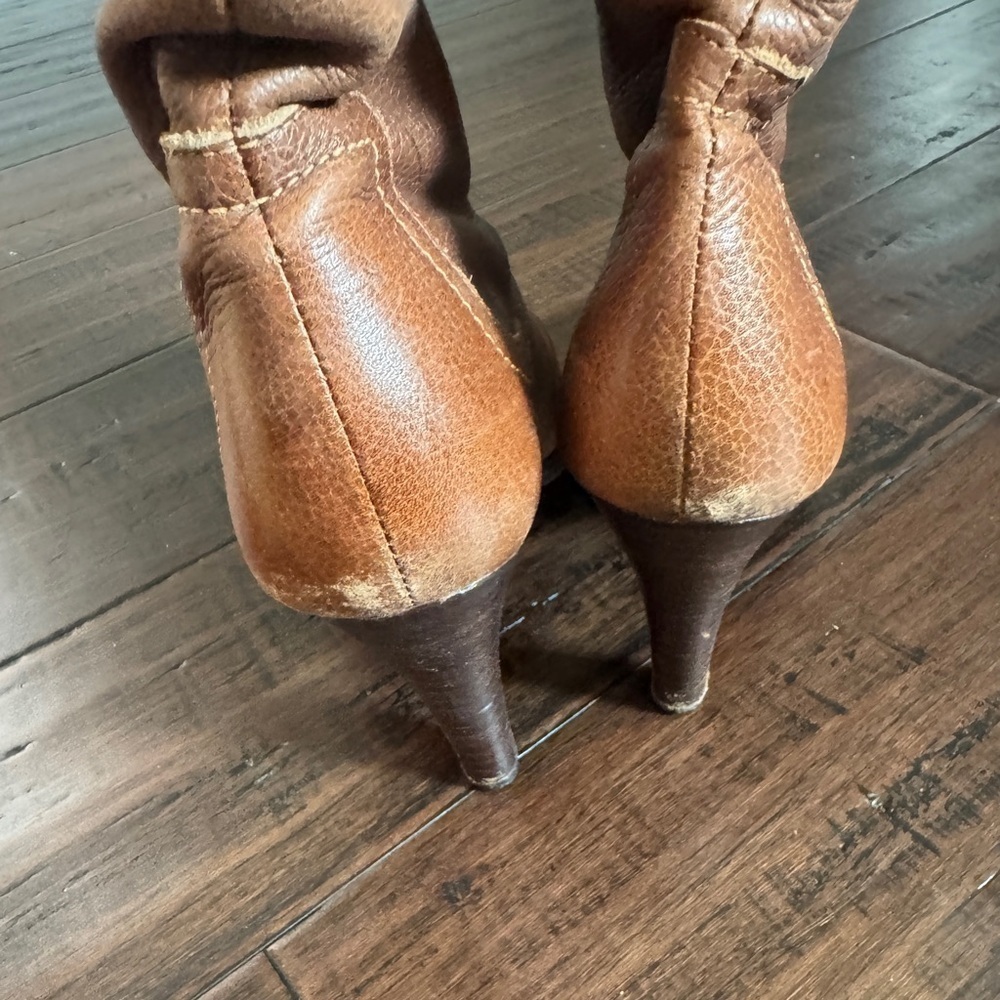 Matisse cognac leather knee high boots size 7.5 cowgirl sexy western chic boho - Picture 5 of 12